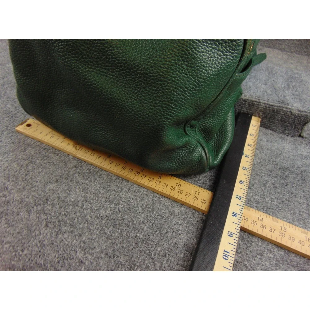 Michael Kors Abbey Backpack Green Pebbled Leather Gold Hardware Medium Zip Bag